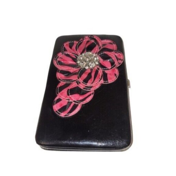 Pink & Black Zebra Striped Wallet Clutch - Picture 1 of 7